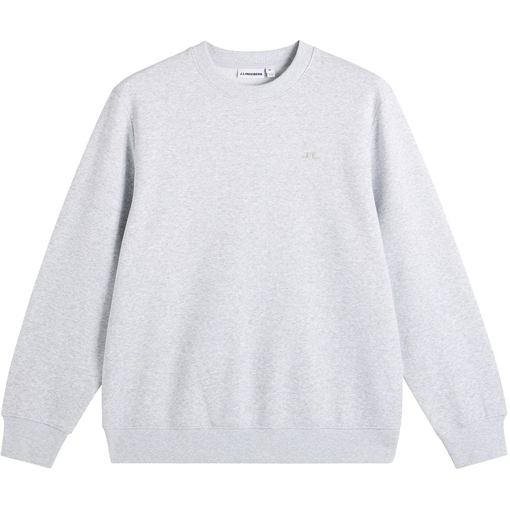 J.Lindeberg Golf Jumper - Alpha Crew Neck - Light Grey Melange AW26