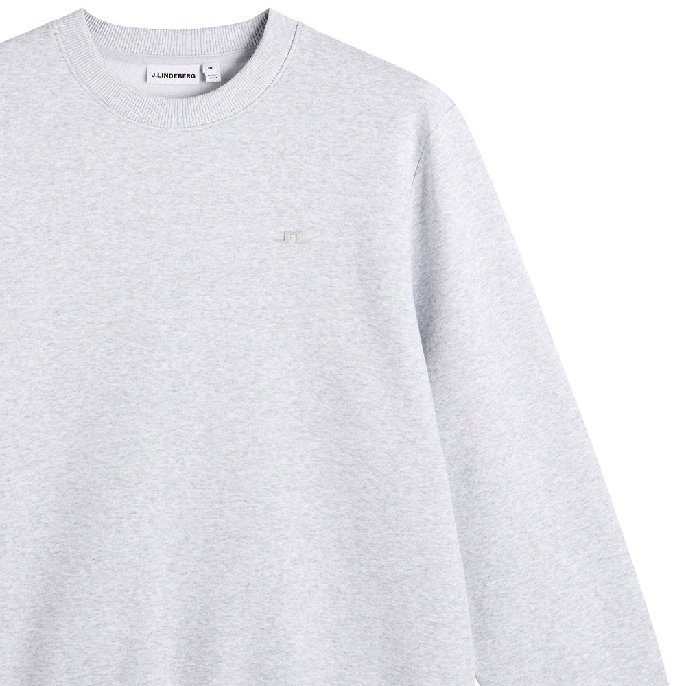 J.Lindeberg Golf Jumper - Alpha Crew Neck - Light Grey Melange AW26