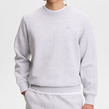 J.Lindeberg Golf Jumper - Alpha Crew Neck - Light Grey Melange AW26