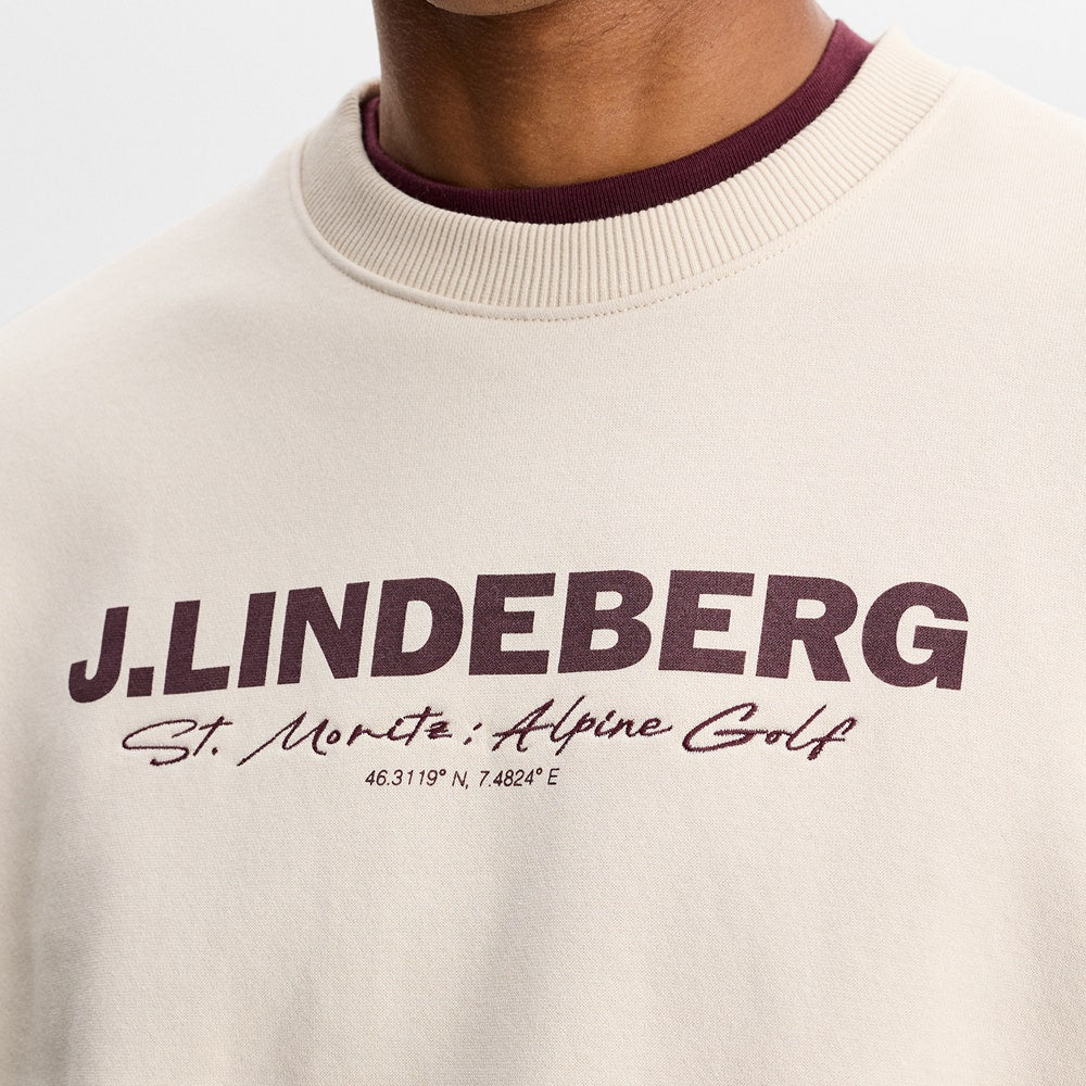 J.Lindeberg Golf Jumper - Alpha Graphic Crew Neck - Moonbeam AW26