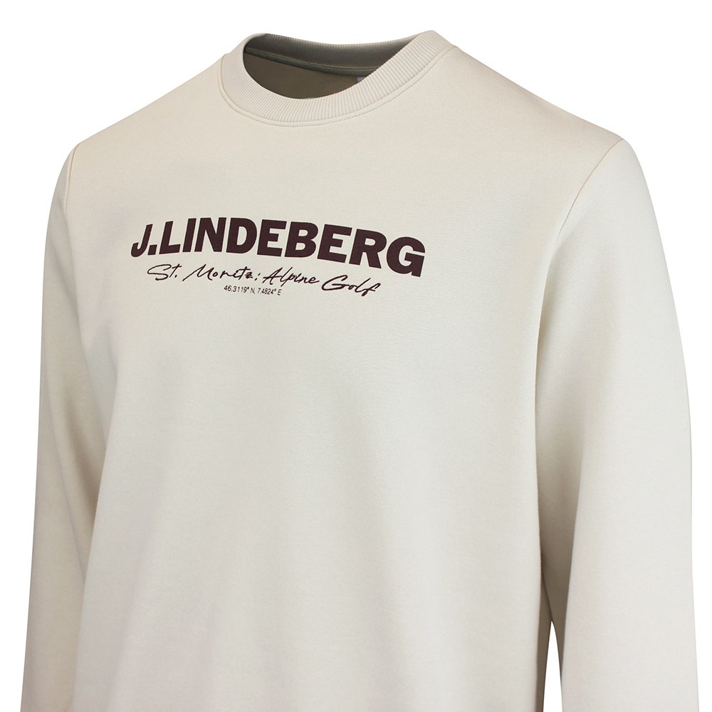 J.Lindeberg Golf Jumper - Alpha Graphic Crew Neck - Moonbeam AW26