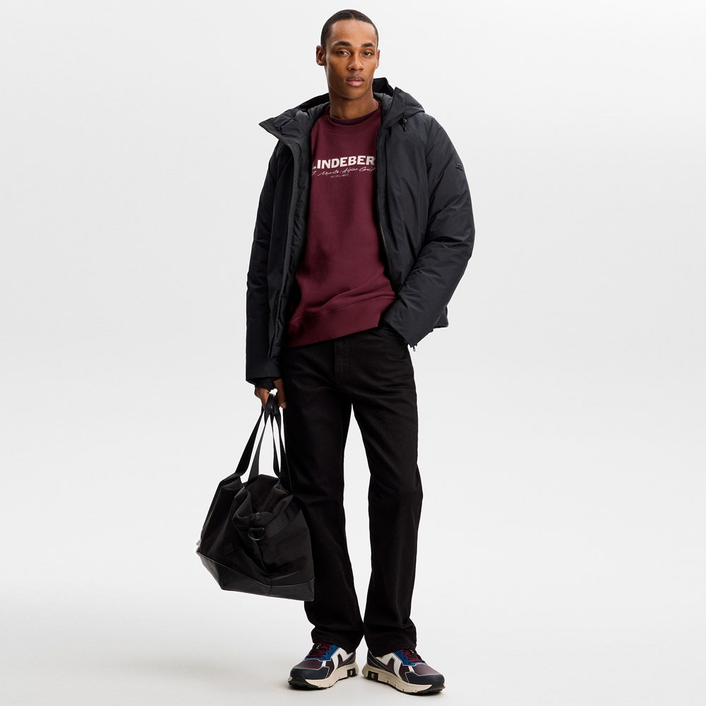 J.Lindeberg Golf Jumper - Alpha Graphic Crew Neck - Winetasting AW26