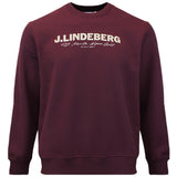 J.Lindeberg Golf Jumper - Alpha Graphic Crew Neck - Winetasting AW26
