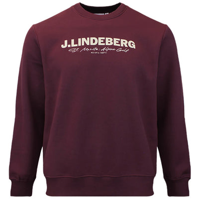 J.Lindeberg Golf Jumper - Alpha Graphic Crew Neck - Winetasting AW26