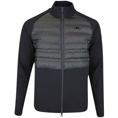 J.Lindeberg Golf Jumper - Aziel Knitted Primaloft FZ - Black AW25