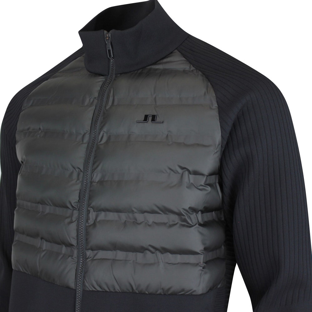 J.Lindeberg Golf Jumper - Aziel Knitted Primaloft FZ - Black AW25