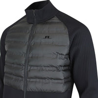 J.Lindeberg Golf Jumper - Aziel Knitted Primaloft FZ - Black AW25
