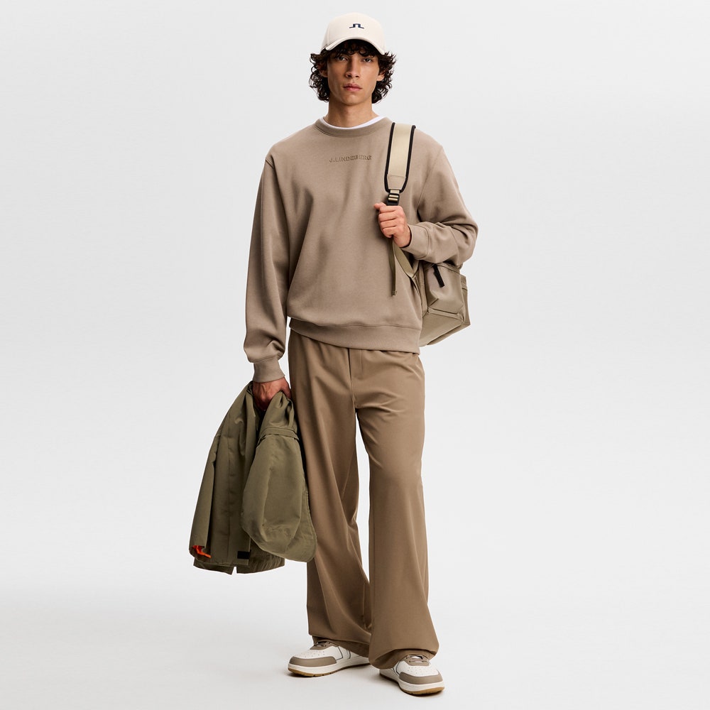 J.Lindeberg Golf Jumper - Club Crew Neck - Brindle SS26