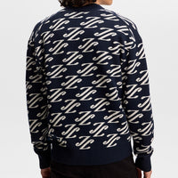 J.Lindeberg Golf Jumper - Denny Jacquard Cardigan - JL Navy AW26