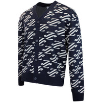 J.Lindeberg Golf Jumper - Denny Jacquard Cardigan - JL Navy AW26