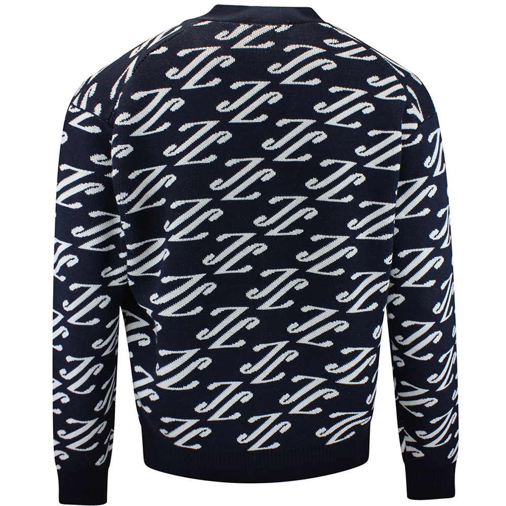 J.Lindeberg Golf Jumper - Denny Jacquard Cardigan - JL Navy AW26