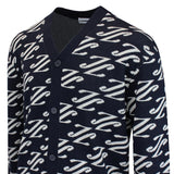 J.Lindeberg Golf Jumper - Denny Jacquard Cardigan - JL Navy AW26