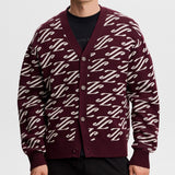 J.Lindeberg Golf Jumper - Denny Jacquard Cardigan - Winetasting AW26