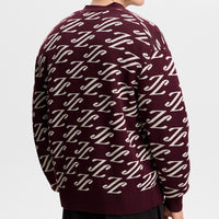 J.Lindeberg Golf Jumper - Denny Jacquard Cardigan - Winetasting AW26