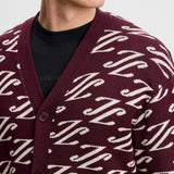 J.Lindeberg Golf Jumper - Denny Jacquard Cardigan - Winetasting AW26