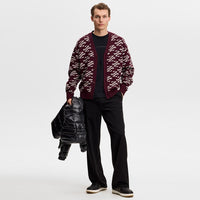J.Lindeberg Golf Jumper - Denny Jacquard Cardigan - Winetasting AW26