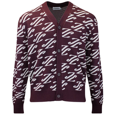 J.Lindeberg Golf Jumper - Denny Jacquard Cardigan - Winetasting AW26