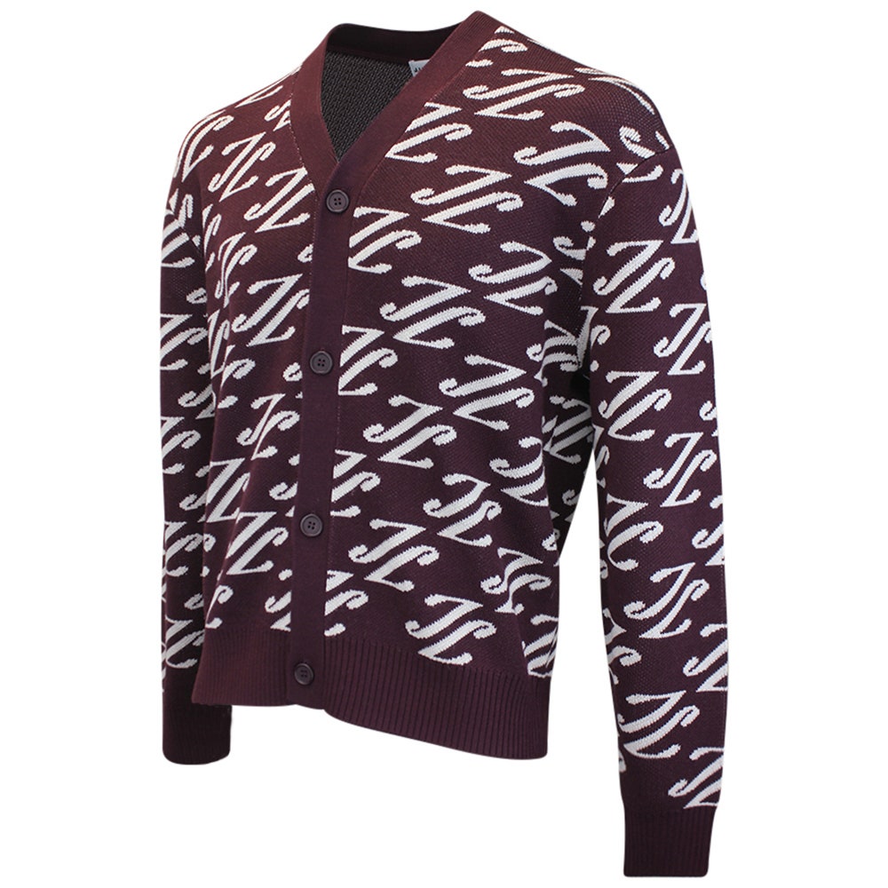 J.Lindeberg Golf Jumper - Denny Jacquard Cardigan - Winetasting AW26