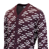 J.Lindeberg Golf Jumper - Denny Jacquard Cardigan - Winetasting AW26