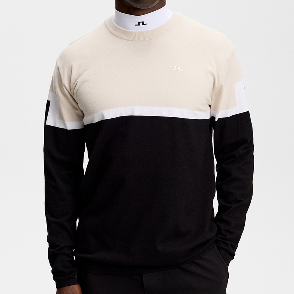 J.Lindeberg Golf Jumper - Emrik Knitted Crew - Black SS26