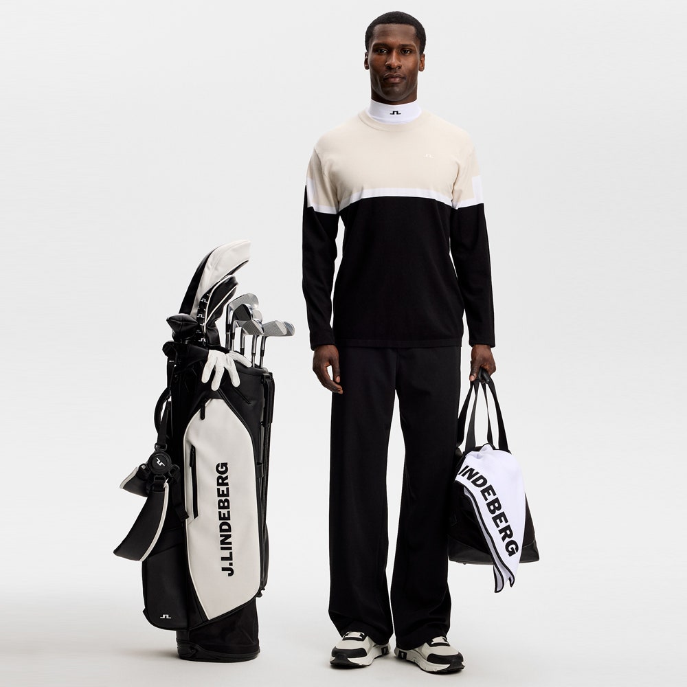 J.Lindeberg Golf Jumper - Emrik Knitted Crew - Black SS26