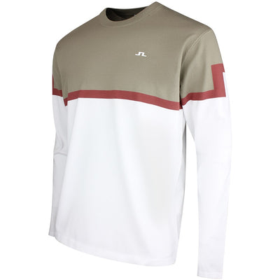 J.Lindeberg Golf Jumper - Emrik Knitted Crew - White SS26