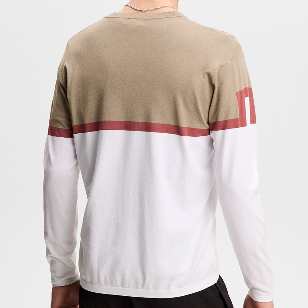 J.Lindeberg Golf Jumper - Emrik Knitted Crew - White SS26