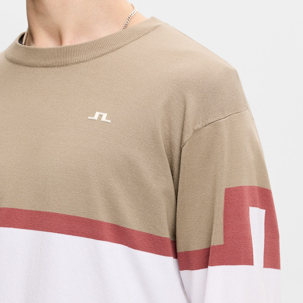 J.Lindeberg Golf Jumper - Emrik Knitted Crew - White SS26