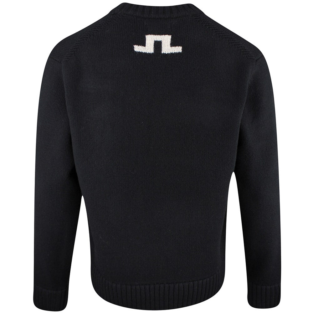 J.Lindeberg Golf Jumper - Fabian Après Golf Crew Neck - Black PS26
