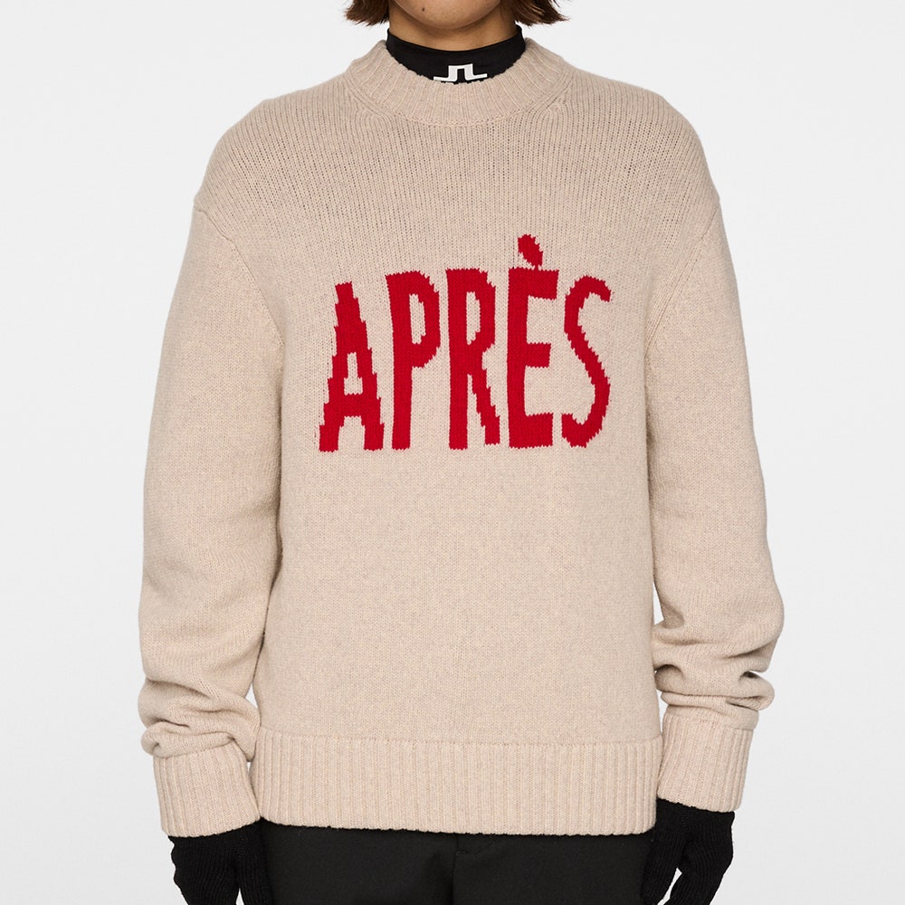 J.Lindeberg Golf Jumper - Fabian Après Golf Crew Neck - Moonbeam PS26