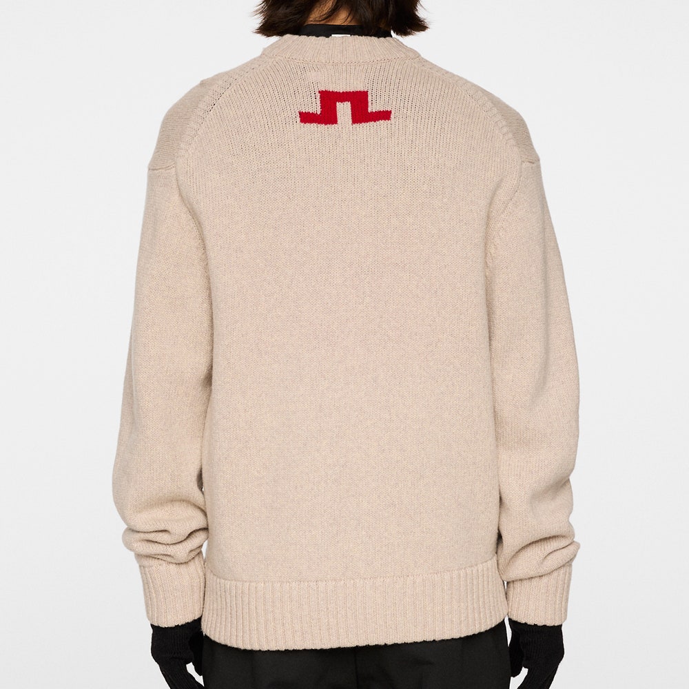 J.Lindeberg Golf Jumper - Fabian Après Golf Crew Neck - Moonbeam PS26