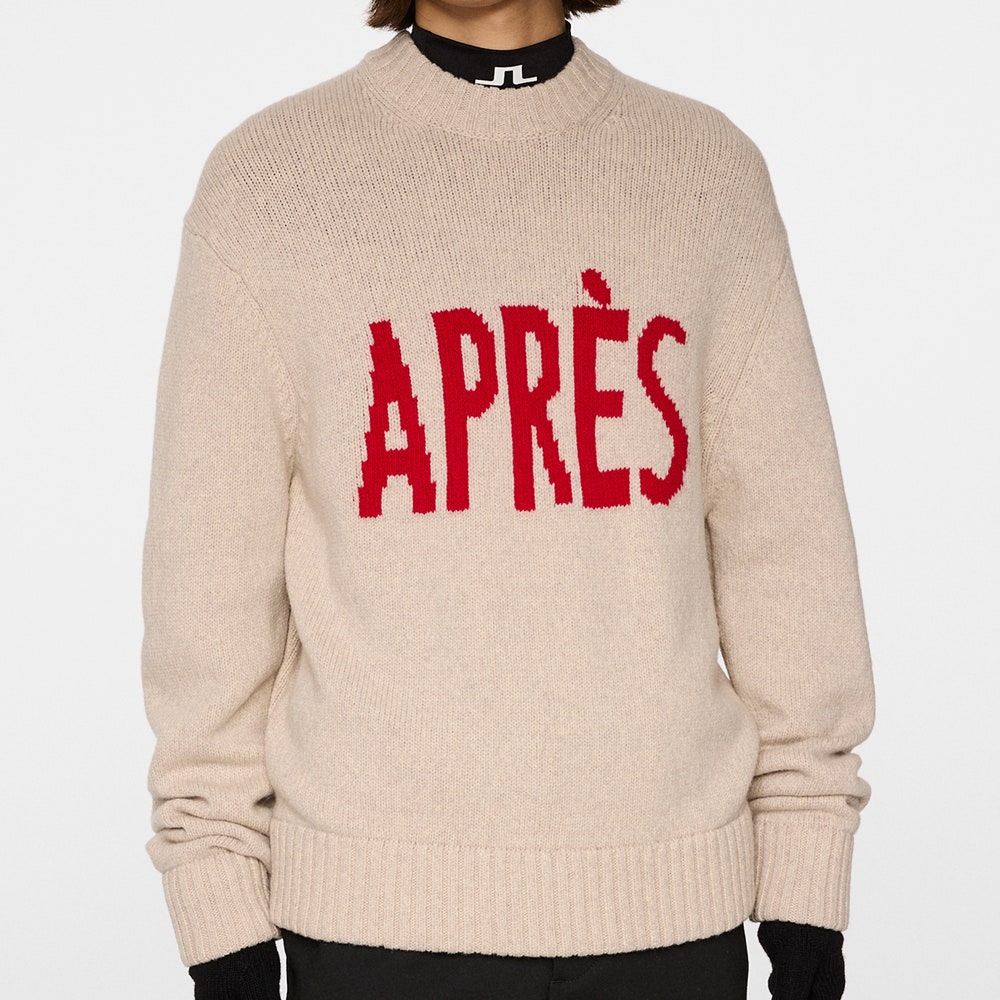 J.Lindeberg Golf Jumper - Fabian Après Golf Crew Neck - Moonbeam PS26
