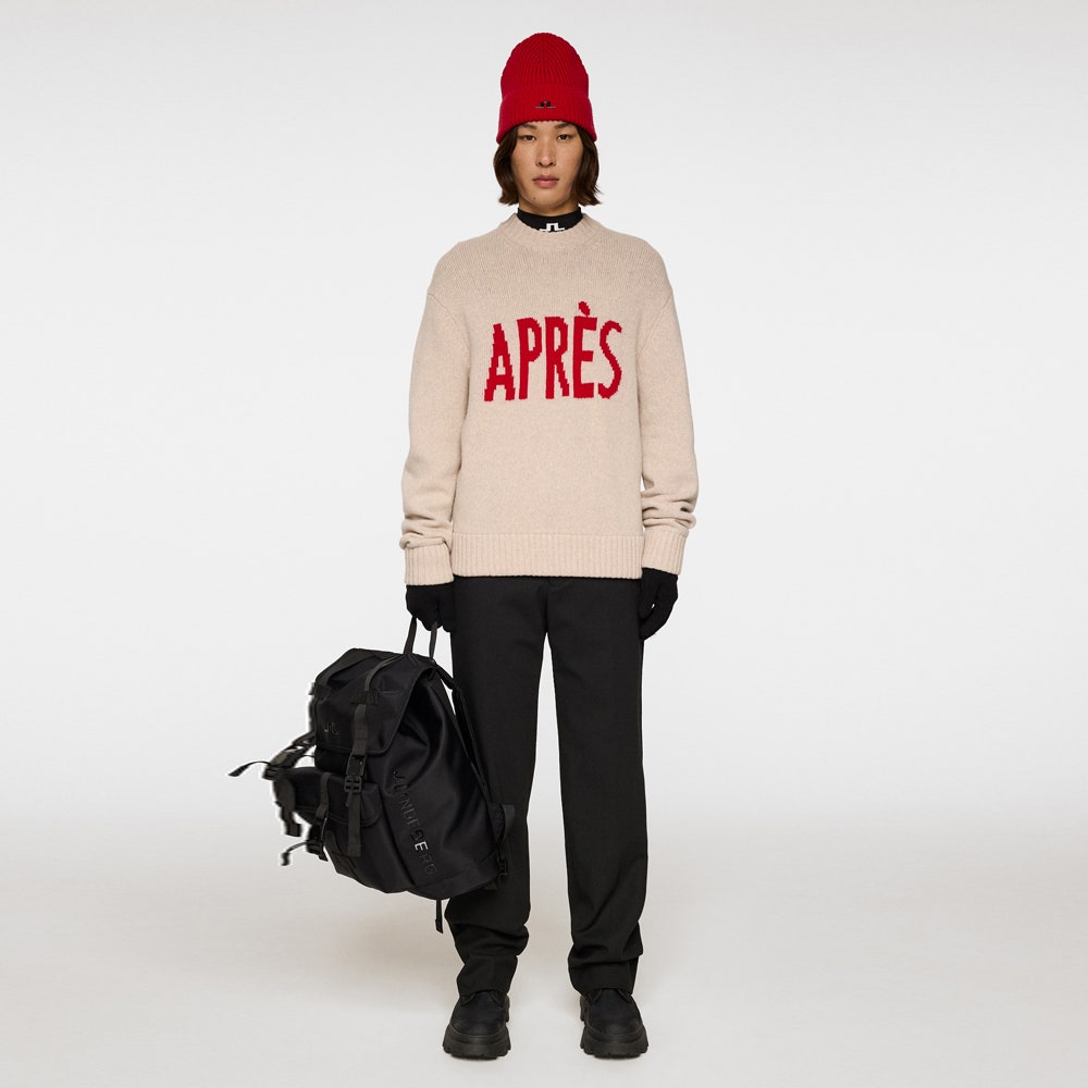 J.Lindeberg Golf Jumper - Fabian Après Golf Crew Neck - Moonbeam PS26