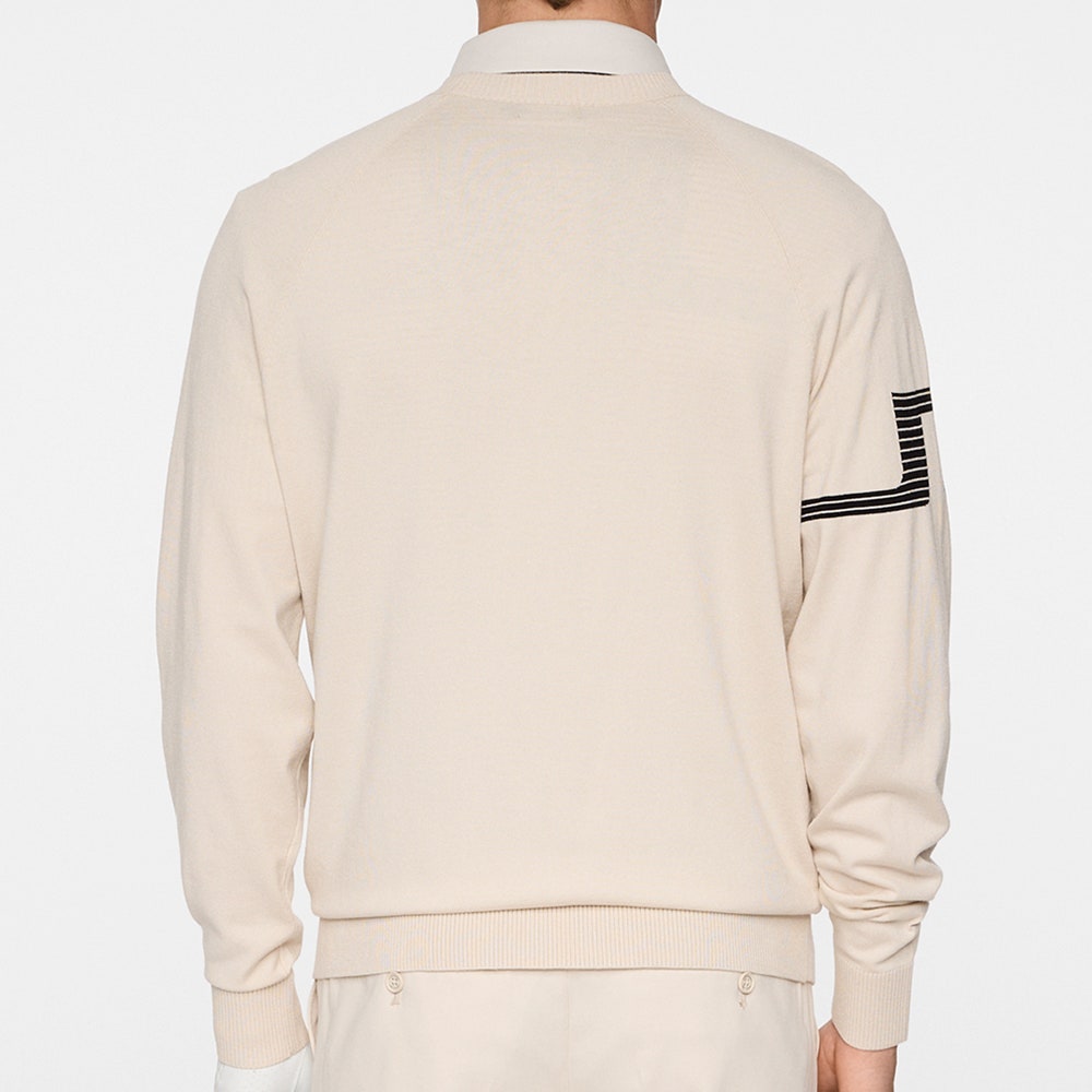 J.Lindeberg Golf Jumper - Heath Tech Knit Crew - Moonbeam AW25