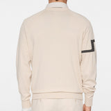 J.Lindeberg Golf Jumper - Heath Tech Knit Crew - Moonbeam AW25