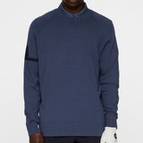 J.Lindeberg Golf Jumper - Heath Tech Knit Crew - Vintage Indigo AW25