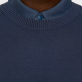 J.Lindeberg Golf Jumper - Heath Tech Knit Crew - Vintage Indigo AW25