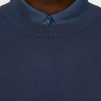 J.Lindeberg Golf Jumper - Heath Tech Knit Crew - Vintage Indigo AW25