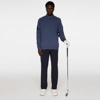 J.Lindeberg Golf Jumper - Heath Tech Knit Crew - Vintage Indigo AW25