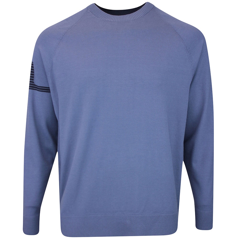 J.Lindeberg Golf Jumper - Heath Tech Knit Crew - Vintage Indigo AW25