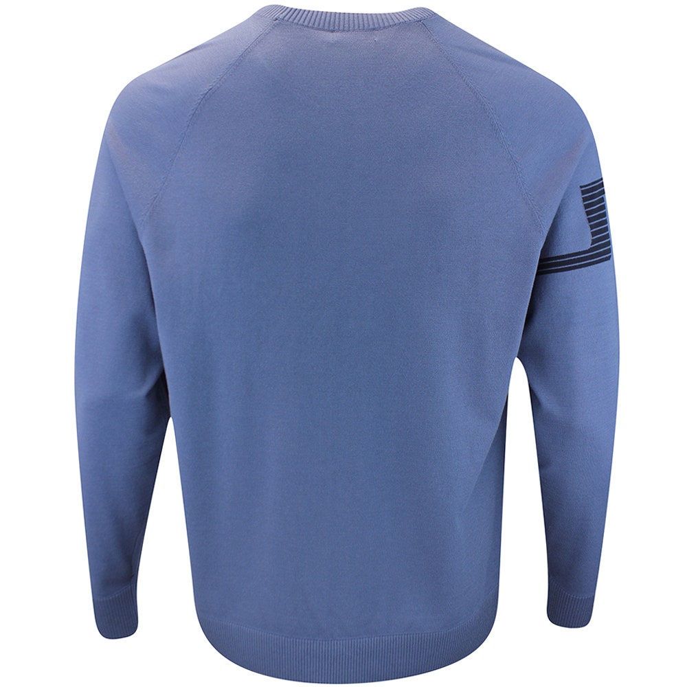 J.Lindeberg Golf Jumper - Heath Tech Knit Crew - Vintage Indigo AW25