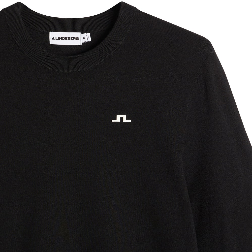 J.Lindeberg Golf Jumper - Henry Knitted Crew Neck - Black AW26