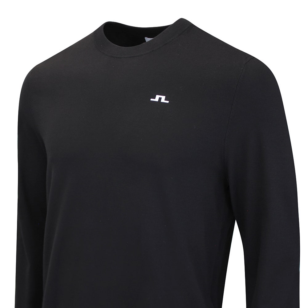 J.Lindeberg Golf Jumper - Henry Knitted Crew Neck - Black AW26