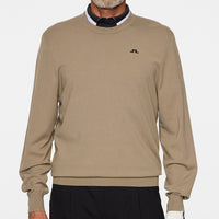 J.Lindeberg Golf Jumper - Henry Knitted Crew Neck - Brindle PS26