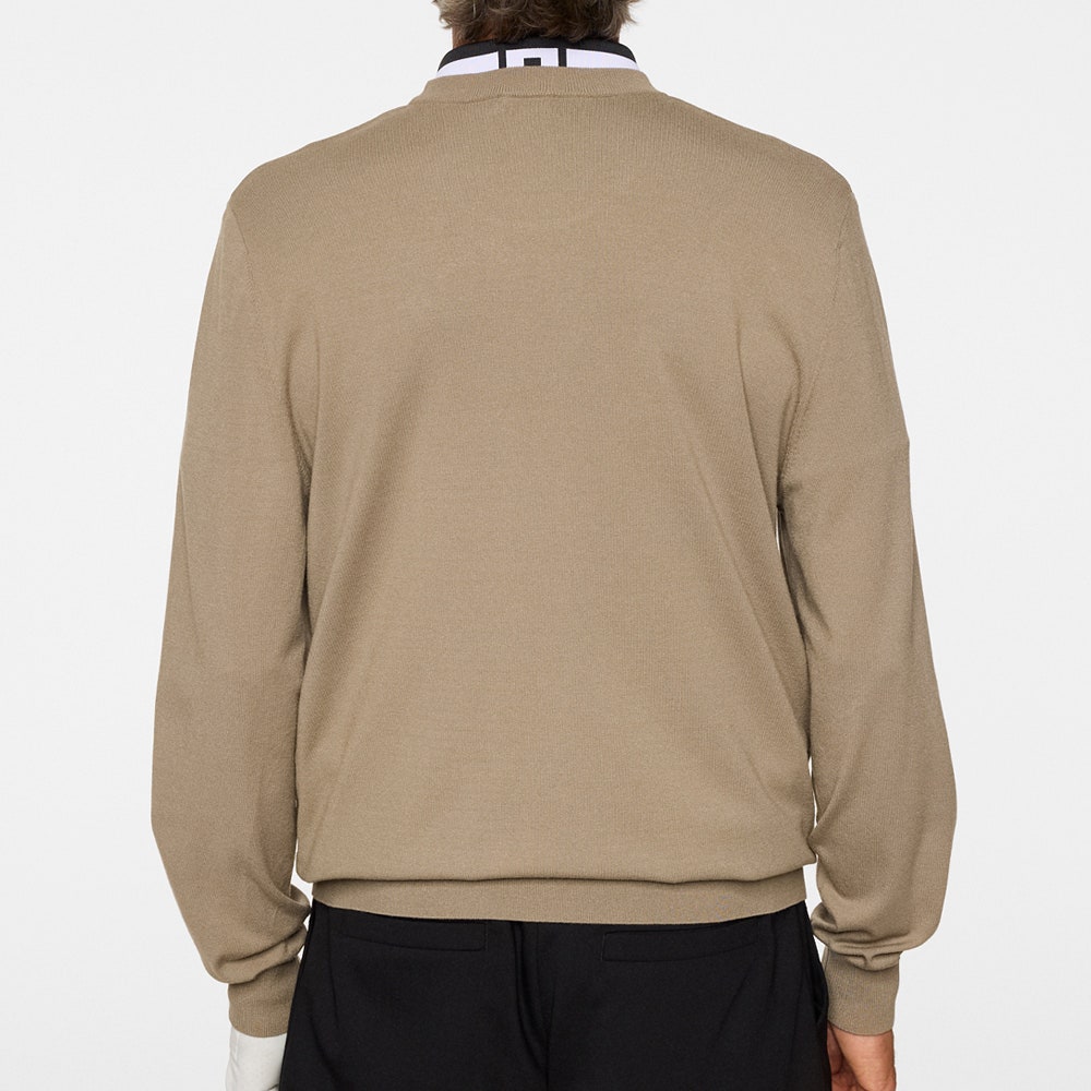 J.Lindeberg Golf Jumper - Henry Knitted Crew Neck - Brindle PS26