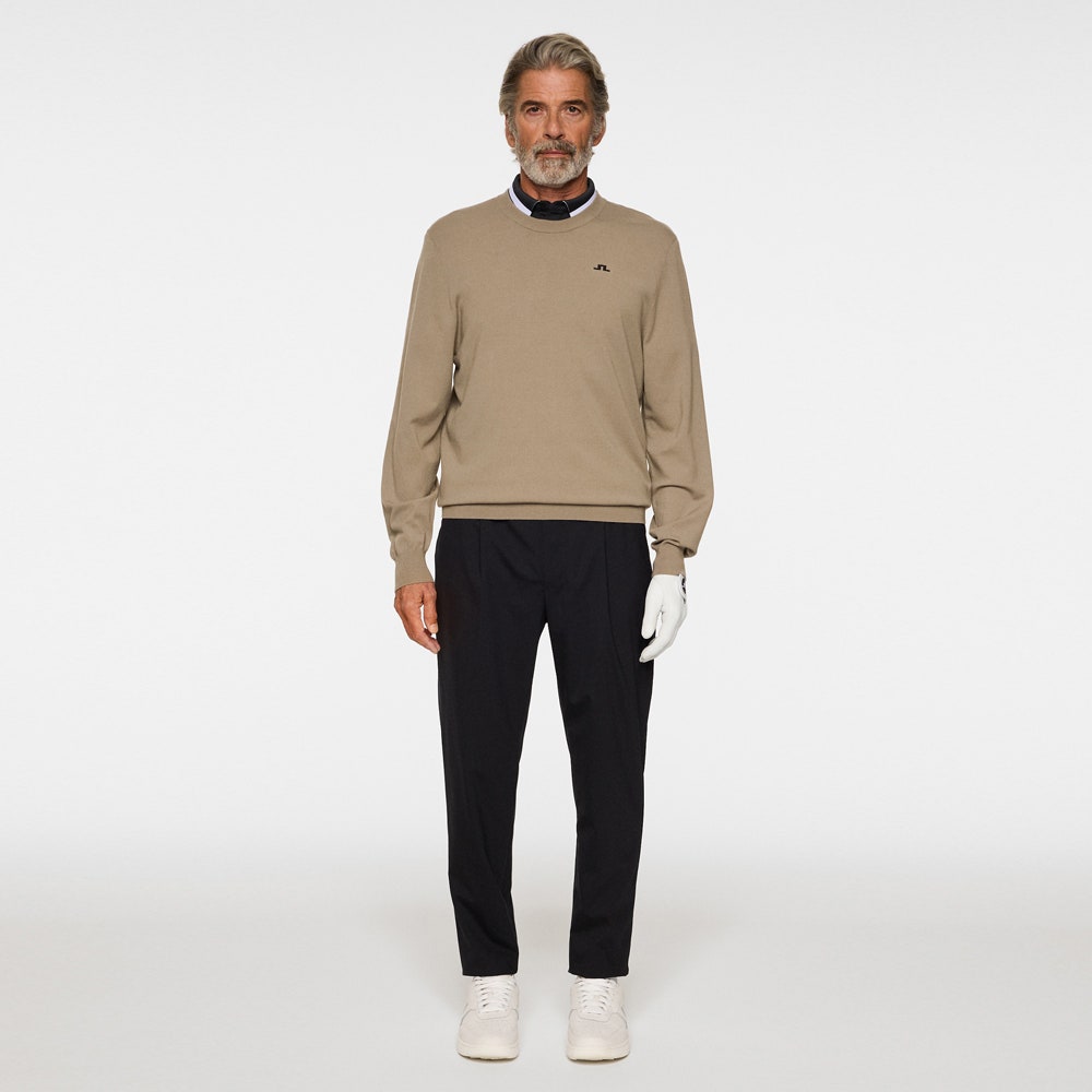 J.Lindeberg Golf Jumper - Henry Knitted Crew Neck - Brindle PS26