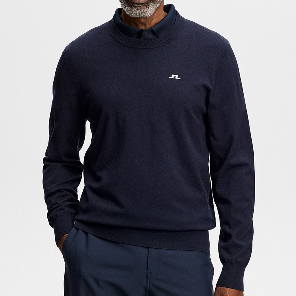J.Lindeberg Golf Jumper - Henry Knitted Crew Neck - JL Navy AW26