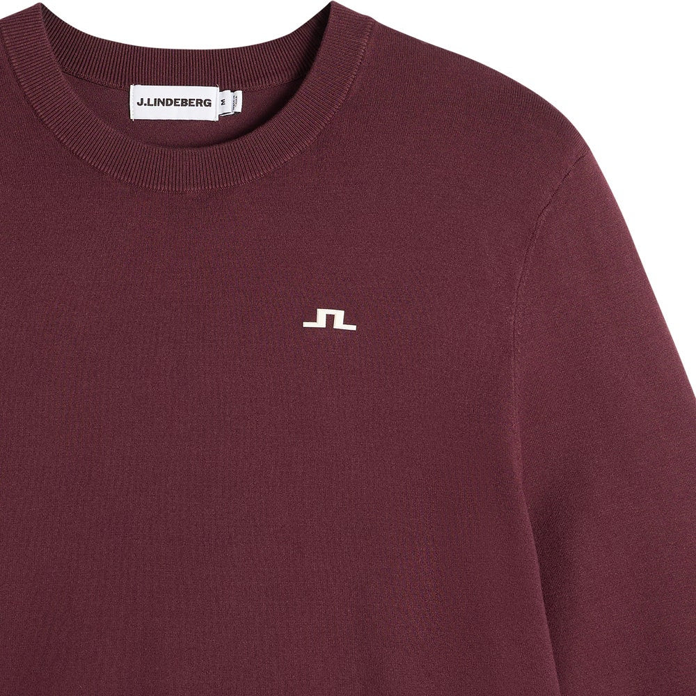 J.Lindeberg Golf Jumper - Henry Knitted Crew Neck - Winetasting AW26