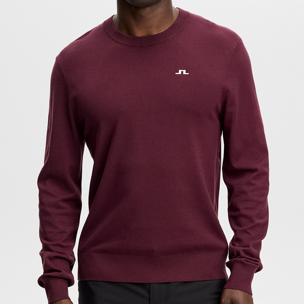 J.Lindeberg Golf Jumper - Henry Knitted Crew Neck - Winetasting AW26