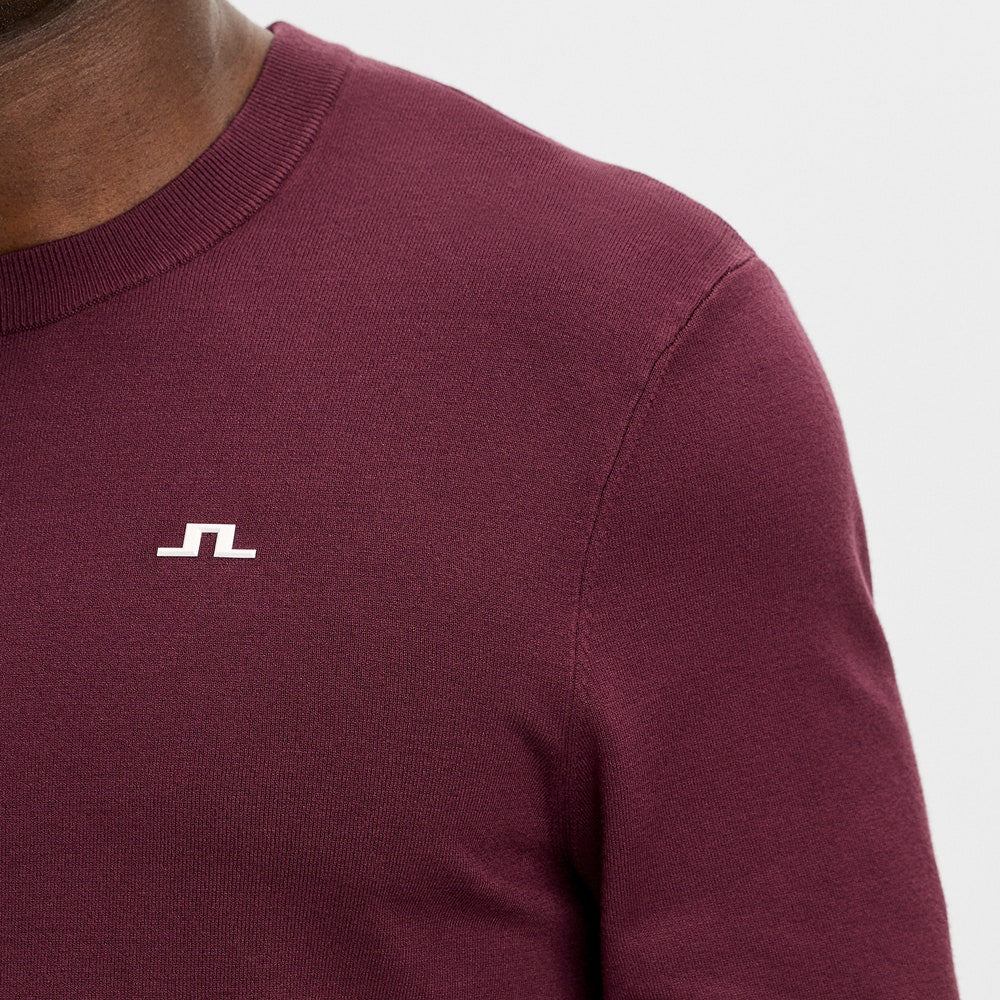 J.Lindeberg Golf Jumper - Henry Knitted Crew Neck - Winetasting AW26